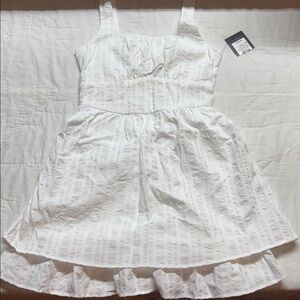 Boho Chic NWT White Textured Tiered Ruffle Sundress Cottagecore